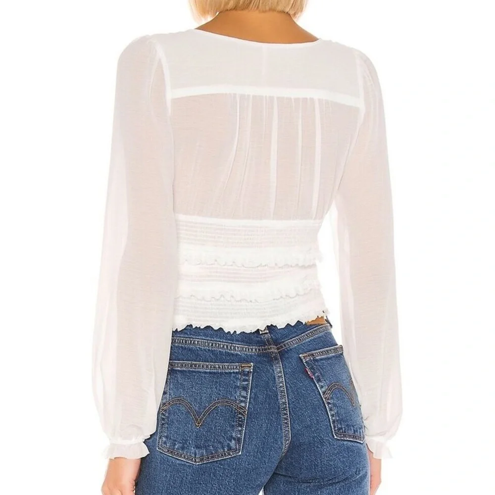Free People Solid Lolita Blouse in White Size M
